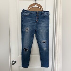 Stylish Blue Distressed Women Jeans